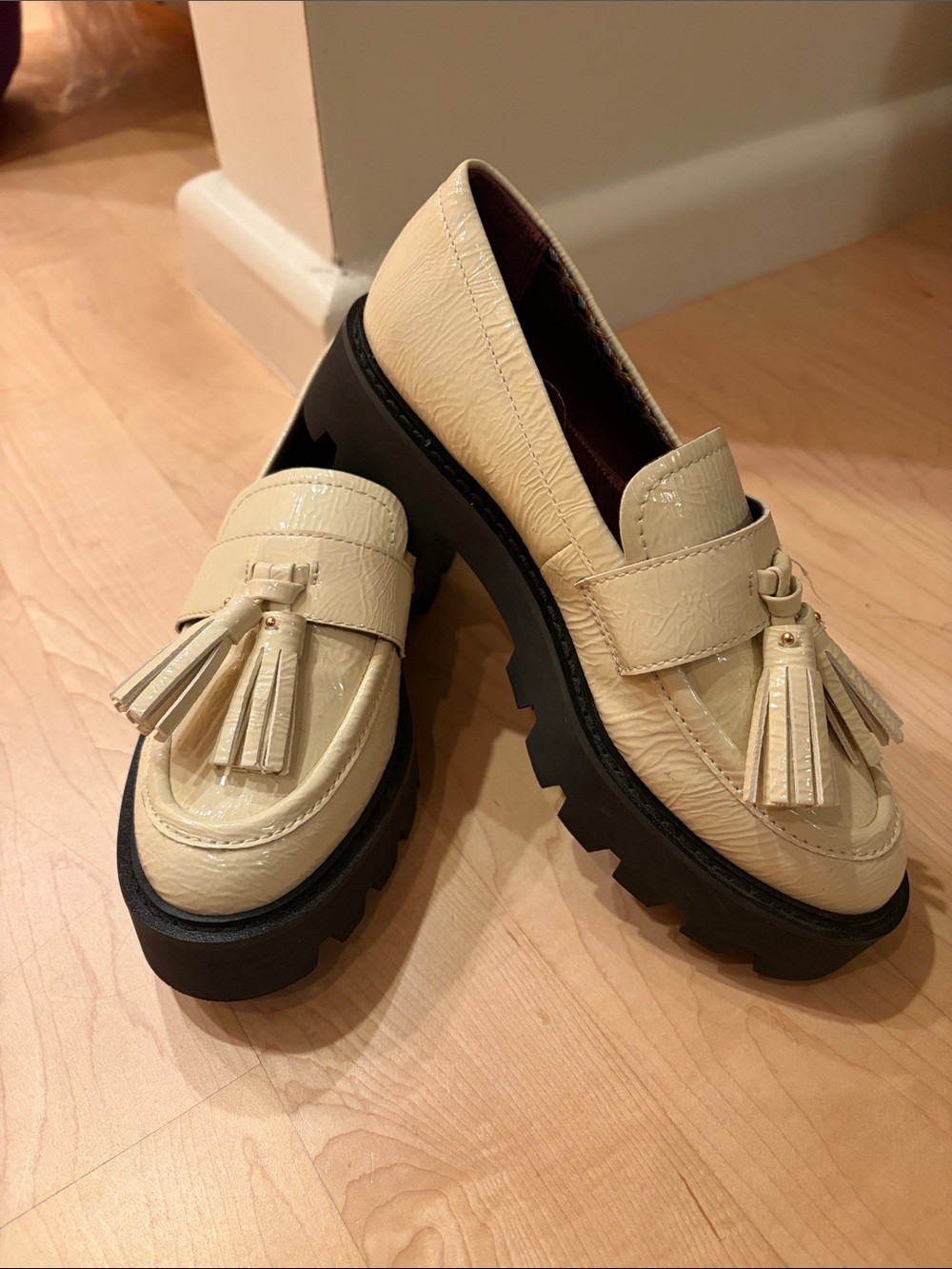 Franco Sarto Cream Tassel Lug Loafer